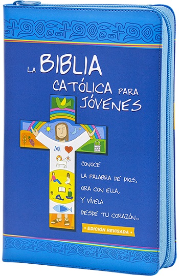 La Biblia Católica para Jóvenes. (Grande/Símil piel uñero/Cremallera/Dos tintas/23.5x15 cm)