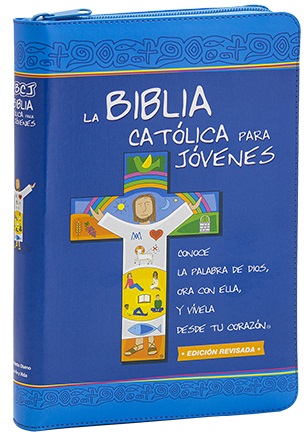 La Biblia Católica para Jóvenes. (Junior Azul/Símil piel uñero/Cremallera/18x12,7cm)