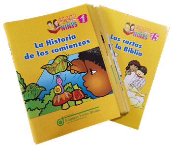 Cuadernos Bíblicos para niños y niñas. (15 cuadernos/Tapa blanda/15x21 cm)