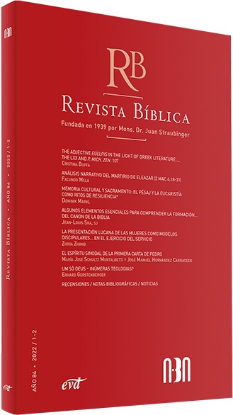 Revista Bíblica. Año 84. 2022/1-2. (Tapa blanda/15,5x13 cm)