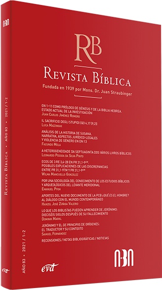 Revista Bíblica. Año 83. 2021/1-2. (Tapa blanda/15,5x13 cm)